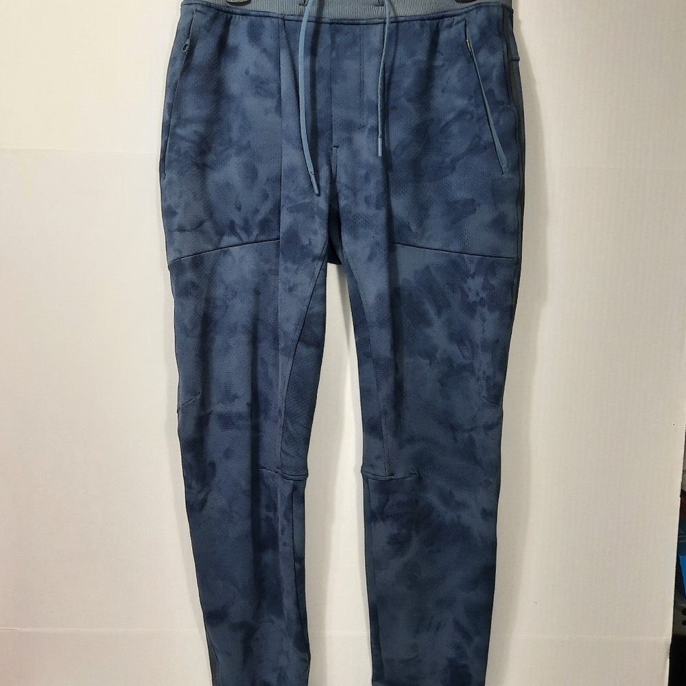 Lululemon Textured Tech Joggers Pants Sz S Men's Diamond Dye Iron Blue True Navy